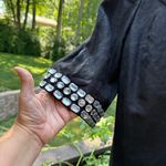 Focus 2000 Black Lace Trim Blazer 16W rhinestone sleeves Photo 1