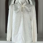 Status by Chenault Jacquard Twist Neck Blouse in Off White, Size L New w/Tag White Size L Photo 1