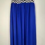Sweet Storm  Chevron Maxi Dress Small Strapless Blue Flowy 47” Photo 2