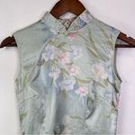 Chinese‎ Stretch Satin Mandarin Floral Gown Light Green Size M Blue Size M Photo 1