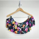 Bar III  Painted Posie Bikini Top Womens Multicolor Floral Size XL‎ Photo 1