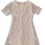 Womans Mocha Elegant Casual Skirt Cream White Dress Size Small Photo 0