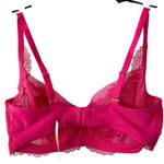 NEW SKARLETT BLUE Sheer Lace Balconette Bra Poppy Pink Size 32DD Adjustable Photo 2