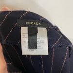 Escada Blue Stiped Pant 38 Womens Wool Business Casual Career Pockets Size M Photo 5
