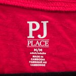 PJ Place Merry Christmas Tree Red Print Y2K VTG Holiday Long Sleeve Top Medium Photo 5