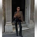 ZARA Faux Leather High Rise Waisted Straight Leg Pants Photo 2