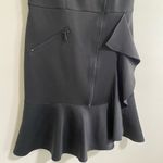 DKNY Black Fit & Flare Ruffle Zipper Dress Size 8 Photo 4