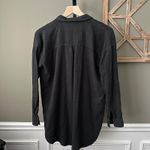 Carly Jean Los Angeles  Black Linen Blend Button Down - Small Photo 3