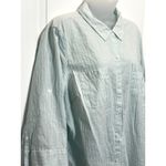 Croft & Barrow  Womens Plus 2X Striped Roll Tab Sleeve Collared Button Down Shirt Photo 1