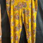 Terra & Sky Women’s Gold 2X  Paisley Leggings Fall Harvest Autumn Photo 0