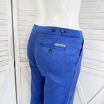 Anthropologie Level 99  Linen Blend Flare Leg Chino Pants Blue Size 26 Trouser Photo 5
