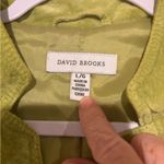 DAVID BROOKS LG AVOCADO GREEN SUEDE SHORT JACKET GOLD SNAPS ROLL UP CUFFS LINED Photo 1