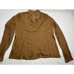 Tahari by ASL Walnut Brown Pleated Button Shoulder Blouse NWT Size S Photo 4