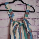 Madewell CAP SLEEVE STRIPED LINEN BLEND TIE ACCENT WIDE LEG JUMPSUIT 4 Photo 7