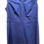 Escada Sleeveless Sheath Dress V Neck Navy Blue Size 44 Photo 2