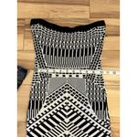 Bebe Bodycon Strapless Black white Geometric XS zip top dress New W/tags Photo 1