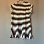 Free People striped short sleeve tshirt dress navy and beige terry cloth Photo 3