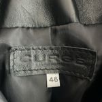 Italian Black Leather Zip Up Jacket Made by CURGÈ size Woman LG or EU 46 NWT W6 Photo 2