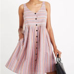 Madewell  rainbow stripe scoop neck tank dress size small Photo 0