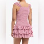 Sweet Society Pink Rose Tiered Mini Dress With Shorts Size XS Photo 2