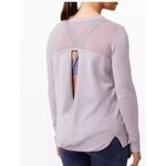 Lululemon Back To Balance Sweater Size 2 Purple Open Back Cashmere Athleisure Photo 4