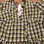 Urban Outfitters Daisy Street Faux Wrap Front Smock Dress Green Plaid Gingham Seer Sucker Size XS Photo 5