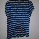Michael Kors L Floral Striped Capped Sleeved Crew Neck T-Shirt Photo 3