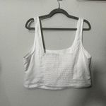 Banana Republic NEW  Linen-Blend Cropped Bustier White Size 16 Minimalist Staple Photo 3