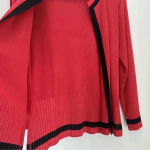 Misook EXCLUSIVELY  Open Front Knit Cardigan Sweater Black Red Sz xS Photo 4