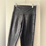 Aerie OFFLINE  High Waisted Legging Metallic Black Liquid Faux Leather Crackle Photo 4