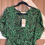 Michael Kors green/black wrap dress. P2P 20” length 33” SIZE SMALL nwt Photo 7