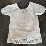 J.Crew  White Lace Puff Sleeve Blouse Cotton Short Sleeve Women's Size 4 Photo 12