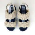 Urban Outfitters Sandal Womens 7 Beige Lexi Faux Sherpa Straps Platform Gorpcore Photo 6
