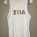 Zyia Active white holographic logo athletic tank top women’s size small Photo 1
