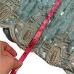 Vintage Judith Ann Creations Beaded Shirt Skirt Set in Teal 100% Pure Silk Green Size L Photo 8