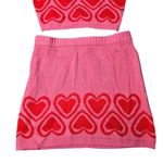 Sugar Thrillz Knit Heart Pink Skirt Set Size: M/L Size L Photo 1