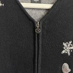 Woolrich  Womens Black Snowman Snowflake Zip Up Vest Sweater Size Large Photo 4