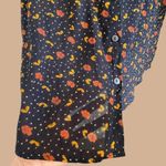 Jane Ashley Vintage Boho Floral Crinkle Cut Oversized Button Up Short Sleeve / Photo 7