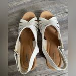 Elegant White Cork Wedge Sandals Size 11 Photo 2
