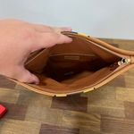 J. McLaughlin ‎ Sienna Clutch Leather NWOT Natural Brown Hand Bag Folded Event Photo 6
