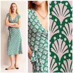 Boden Joanna Cap Sleeve Wrap Midi Dress, Sweet Lilac Shell Print Pink Size 4P Photo 1