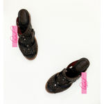 FREEBIRD by Steven Freebird Steven Moonstar Leather Star Cut-Outs Distressed Low Heeled Slides Edgy Photo 6