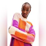 Desigual  Jucar Orange Pink Pullover Sweater Size Small Photo 1