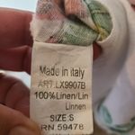 Lungo L’arno‎ 100% Linen Floral Palms Maxi Dress/Coverup Size Small White Photo 5