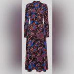Whistles Black Ruby trailing bloom midi dress size 6 Photo 1