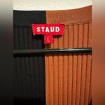 STAUD  Two-Tone Black and Brown Button-Up Dress Photo 3