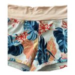 Roxy Pink and blue shorts, drawstring waist, excellent condition, size small Measurements: Waist: side to side 13-14 inches Rise: 9 inches Inseam: 2 inches Photo 1