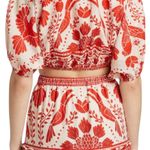 Farm Rio Red and White Floral Crop Top Photo 13