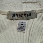 Urban Outfitters  Cream Ribbed Sleeveless Racerback Tank Top, Tie Waist, Medium Photo 2