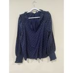 Boden Collared Notch Neck Cotton Top Polka Dot Size Us 16 Womens 2329 Blue Photo 1